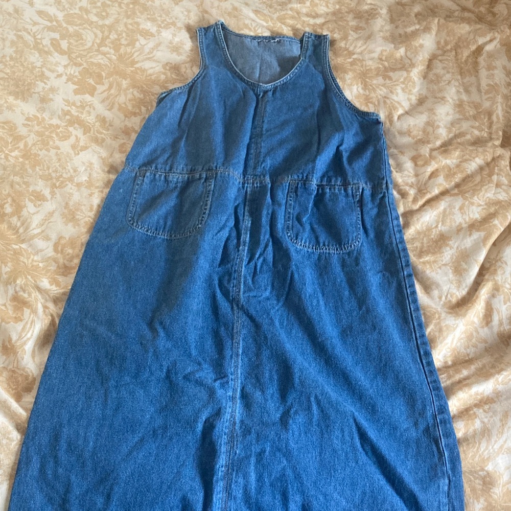 Vintage Blue Denim Sleeveless Dress